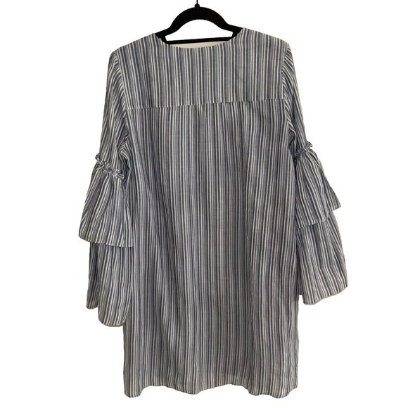 BCBG dress, small, Boho, Charlyze blue white stripes, Lace up Small - Picture 6 of 16